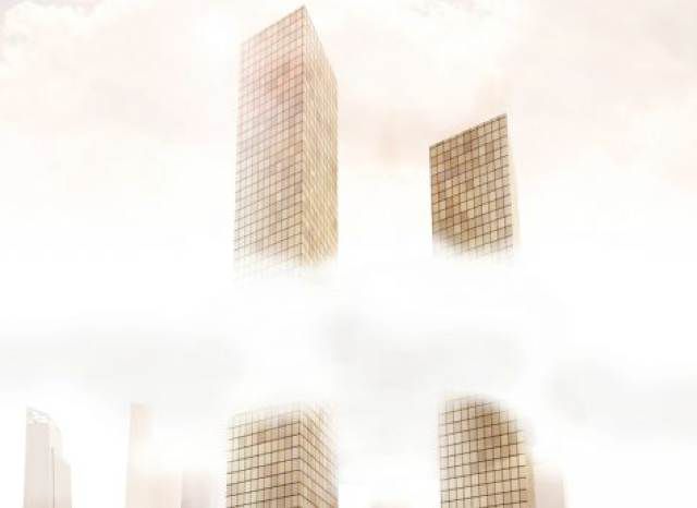 This drawing of a cloud covering the buildings inspired their design, the firm says.